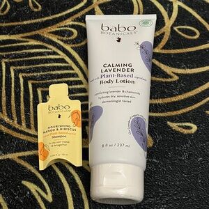 Babo Botanicals Calming Lavender Body Lotion, New includes bonus FREE SHAMPOO!!!